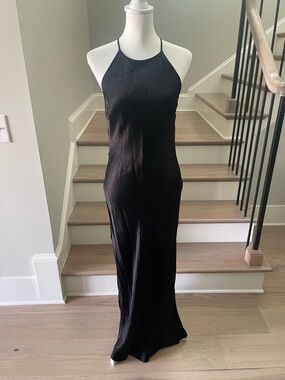Bardot Evening Dress 'MILA' Cowl Back Gown in Black - Size 10